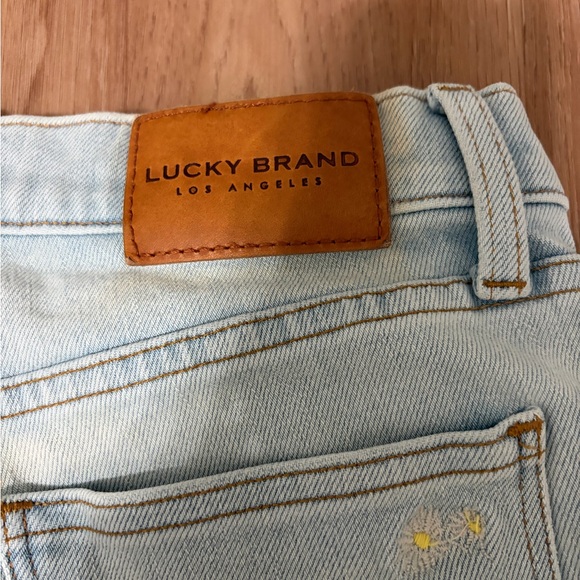 Lucky Brand Light Blue Straight-Leg Jeans with Yellow Daisy Embroidery - Picture 12 of 13